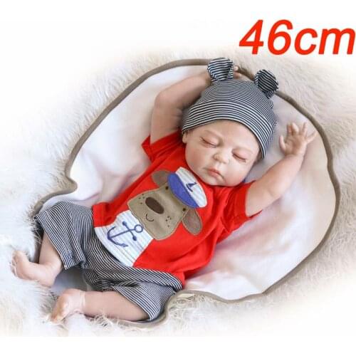Bebe Reborn Baby Dolls 46cm full soft silicone body baby reborn boneca infant boy lifelike fashion toy Christmas gifts