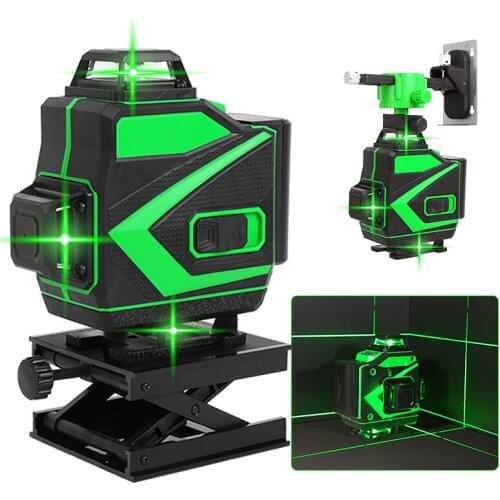 12/16 Lines Green Laser Level Auto Self-Leveling 360 Horizontal & Vertical Cross Lines Wireless Remote Powerful Green Laser Beam