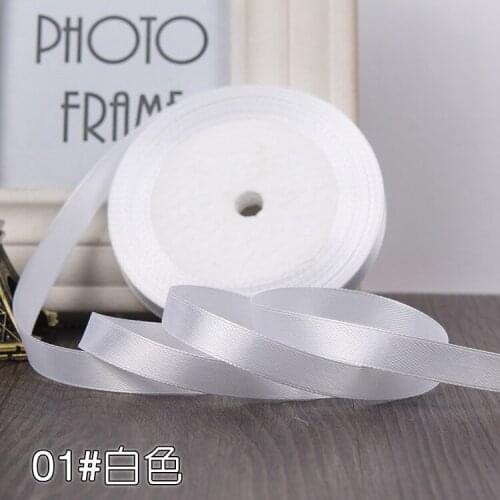 10mm White Ribbon Apparel Satin Ribbon Sewing Fabric Silk Wrapping Decoration Crafts Gifts Wedding Party Supplies 25 yards/lot