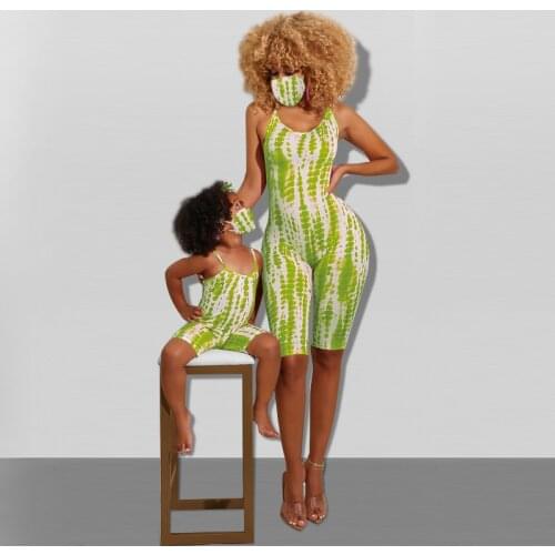 2021 Summer Sleeveless Mother And Daughter Jumpsuits Family Matching Outfits Clothes Striped Mommy And Me Overalls Dress Baby