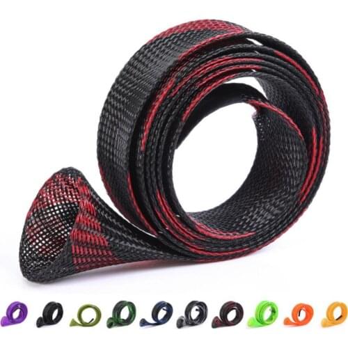 LTP Braided Mesh Tube Telescopic Fishing Rod Protective Cover Casting Sea Fishing Rod Sleeve Cover Fishing Pole Gloves Tool