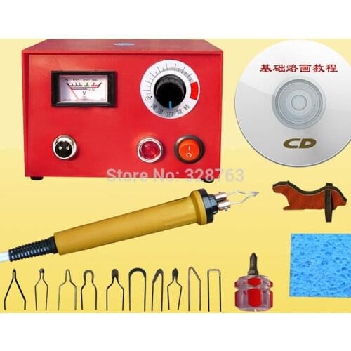 Eu plug 50W Multifunction pyrography machine Gourd Wooden pyrography suit pyrography pen+10 pcs blade Gourd pyrography machine