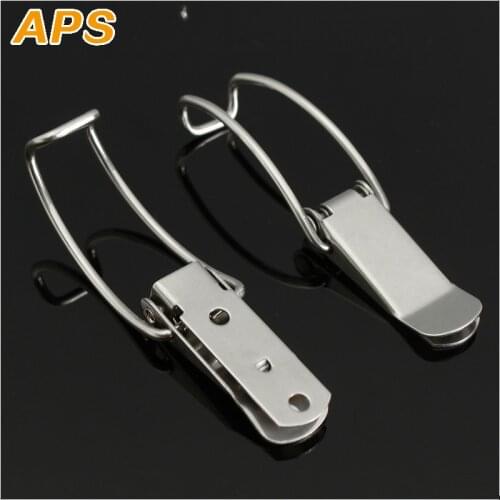 MTSPACE 2pcs/Set Stainless Steel Metal Spring Suitcase Chest Toggle Locking Latch Catch Clasp Hasp Light Box Door Buckle