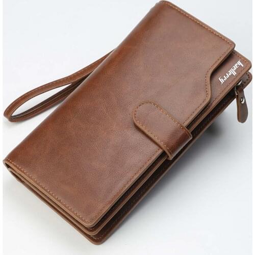 Mens PU Leather Long Wallet Bifold Cash Card Holder Organizer Multi Slot Purse Best Sale-WT