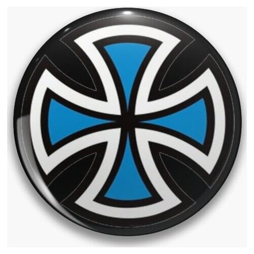 Independent Trucks Blue Cut Cross Soft Button Pin Clothes Jewelry Women Metal Decor Brooch Cartoon Lover Lapel Pin Fashion