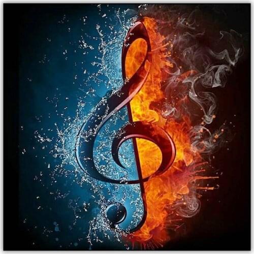 5d DIY Diamond Painting Accessories Fire Music Note Full Drill Square /round Daimond Painting Set Crystal Mosaic Embroidery Kit