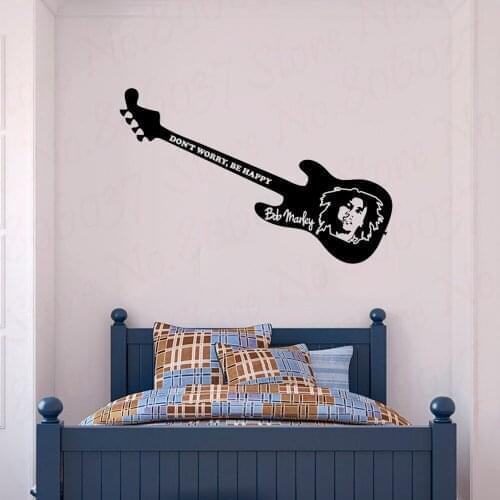 Musician Marley Guitar Wall Sticker Decor PVC Art Vinyl Decor Room Adhesive For Kids Room Decoration Wallpaper WL1476