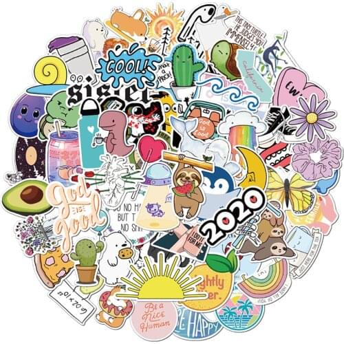 75PCS Cute Cartoon VSCO Girl Stickers Car Motorcycle Travel Luggage Guitar Skateboard Waterproof Cool Decal Sticker for Kid Toy