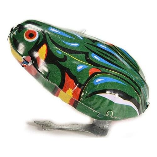 NEW Vintage Metal Wind-up Jumping for Frog Model Clockwork Tin Toys Collectible Classic Education Toys Gift For Children