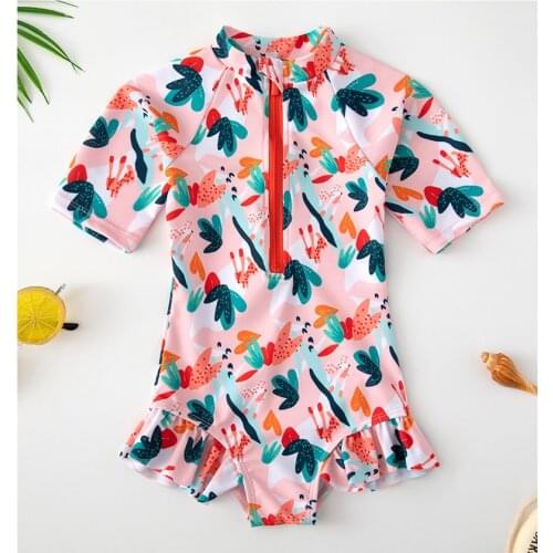 New Swimwear Suits Childrens Swimsuit Girls One-piece Bikini Swimsuit Cute Baby Small Middle Big Girls Swimwear For 2-10years