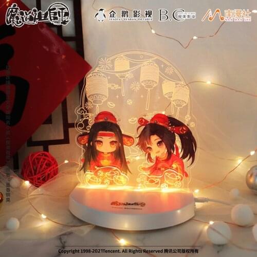 Official MDZS Anime Mo Dao Zu Shi Night Light Acrylic Stand Figure Grandmaster of Demonic Cultivation Wei Wuxian Lan Wangji Gift