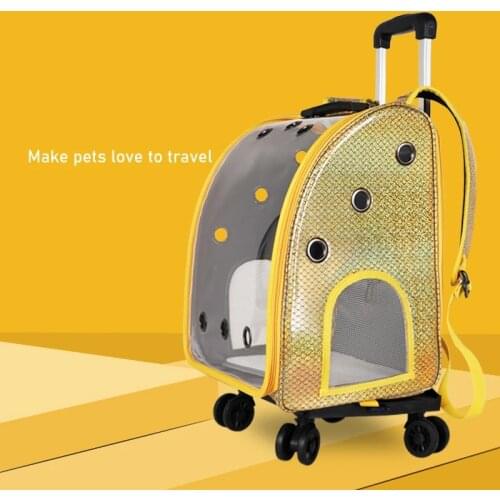 12.5kg Pet Strollers Dog Cat Portable Wheel Carrier Backpack Puppy Roller Luggage Suitcase Trailer Car Travel Transport Bag Cart