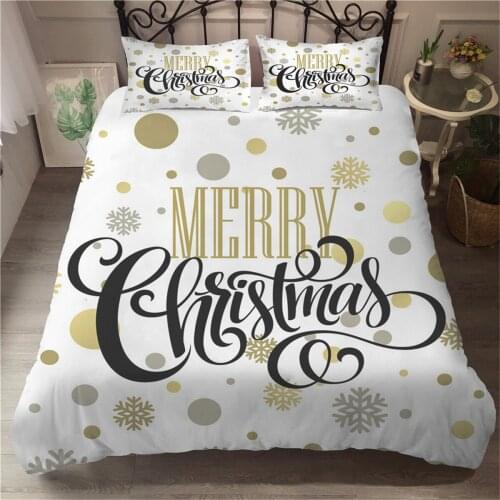 Christmas Bedding Set Santa Claus Duvet Cover Set 3d Printing Quilt Cover Comforter Single Double Queen King Size Home Textiles