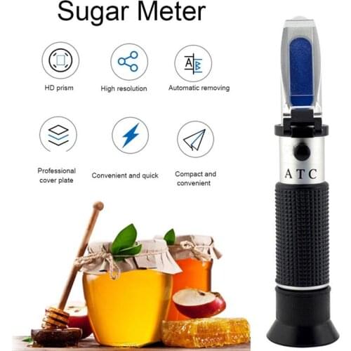 Handheld Refractometer Portable Sugar Measure Instrument 58-90% Brix Wine Tester Refractometer Honey Moisture Baume Beekeeping