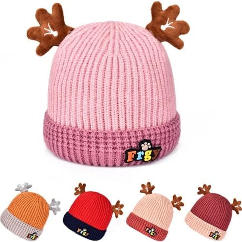 Pudcoco Winter Cute Deer Ears Baby Hat Cap Knit Soft Baby Boy Girl Hat Bonnet Beanie Children Kids Hat Newborn Baby Winter Hat
