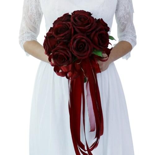 Silk Wedding Rose Bouquet Bride / Bridesmaid / Flower Girl