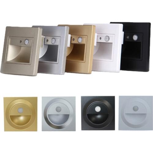 Five colors Indoor PIR Motion Sensor Led Step Light 1.5w Infrared Human Body Induction stair Wall Lamp for Passage Walkway