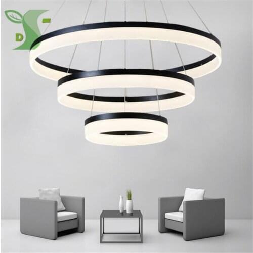 LED pendant lights Acrylic ceil ing light 24-160W hanglamp 1-3 ring white warm white cold white dimmable acrilico light