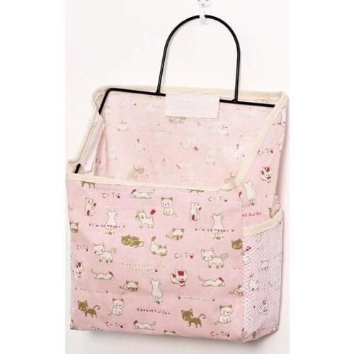 Fabric storage hanging bag cute student dormitory artifact wall hanging bag door back wall shelf small cloth bag