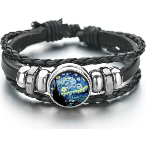 Vintage Punk Men Jewelry Dreamland Leather Bracelet Handmade Multilayer Retro Bead Charm Bracelets Female Male Gifts