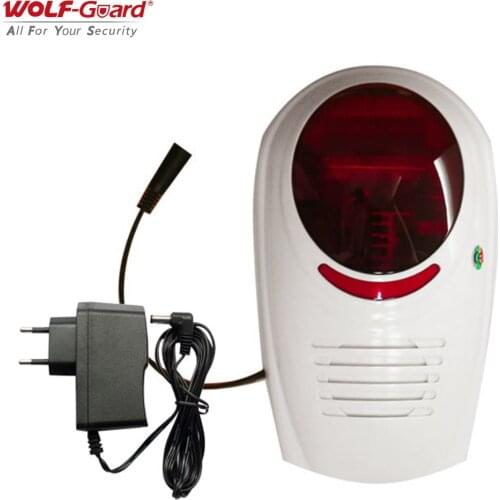 Wolf-Guard 433MHz Wireless Sound Flashing Siren 110dB Indoor Outdoor Waterproof Alarm for GSM Wifi Home Security Burglar System