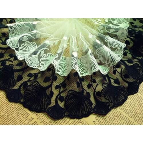 5Yard/lot DIY lace fabric accessories lace trim clothes embroidery decoration material Beige white ,black ,12cm wide