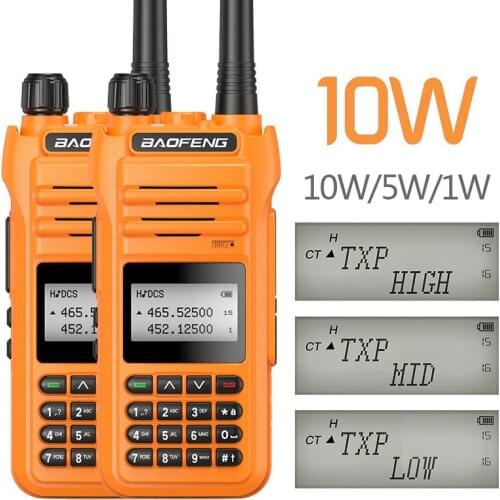 2PCS Baofeng UV-88 Walkie Talkie High Power 10W Amateur Two way Radio Station Tri-Power 10/5/1W Dual Band Transceiver UV-5R