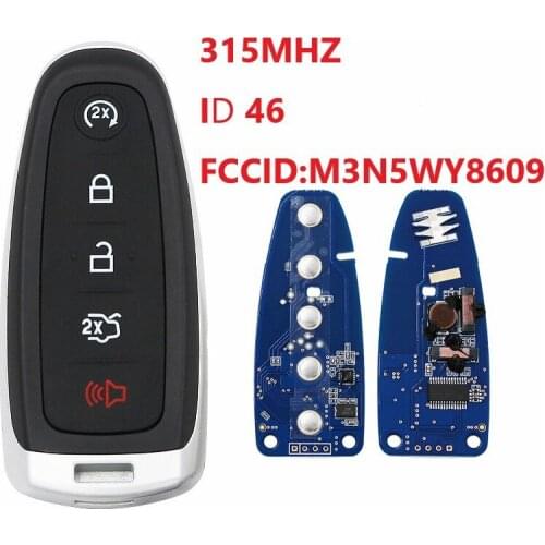 5 Button Remote Smart Prox Key Transmitter Car Key 315Mhz ID46 Chip for Ford C-max Edge Explorer Expedition Escape Focus Flex