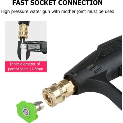 Pressure Washer Gun Adapter 1/4 inch Quick Connector Adapter 5 Nozzles for Karcher K2 K3 K4 K5 K6 K7 Car Washer Accessories New
