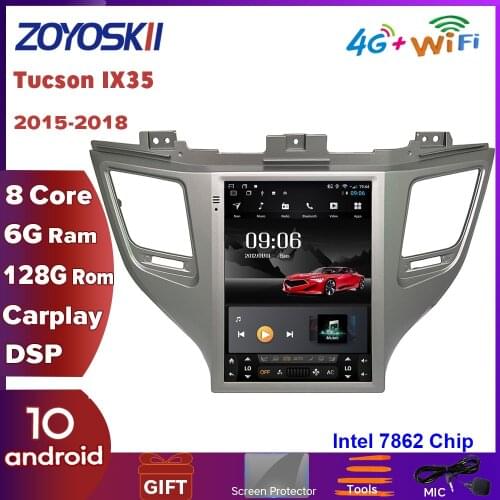 ZOYOSKII Android 10 10.4" car vertical screen tesla gps navigation radio player for Hyundai Tucson IX35 2015 2016 2017 2018
