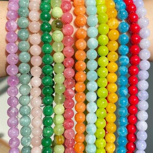 Faceted Natural Chalcedony Stone Beads For Jewelry Making DIY Bracelet Necklace Women Earrings Round Loose 4/6/8/10/12mm 15 Inch