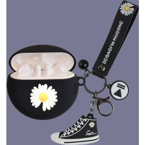 Case for Huawei Freebuds 3 Cute Cartoon Keyring Case Fashion Silicone Headphone Protective Cover for Huawei Free Buds 3 Pro