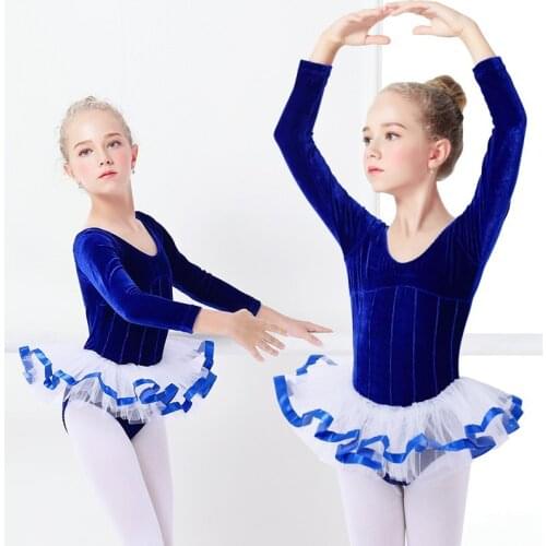 Kids Classical Winter Ballet Dress Velvet Professional Swan Lake Ballet Costume Girl Ballet Dance Dress Ballerina Dancewear