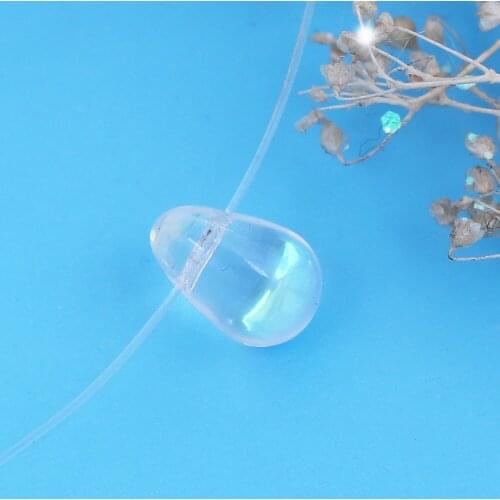 DoreenBeads Lampwork Glass Charms Clear Pink AB Color Mermaid Tear Beads DIY Jewelry Components 9mm( 3/8") x 6mm( 2/8"), 20 PCs