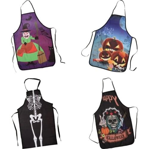 Cosplay Cook Apron Halloween Skeleton Pumpkin Apron Costume Party Props