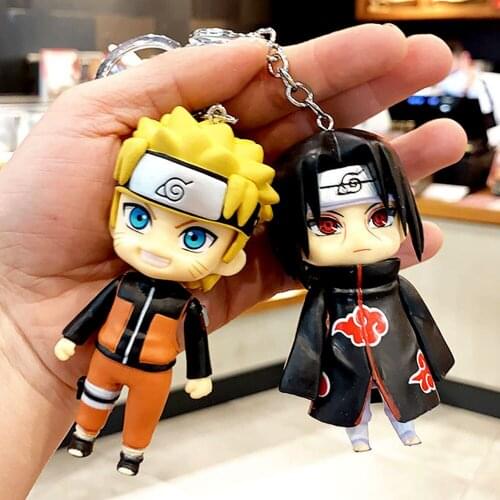 Anime Figure Naruto Keychain Toys Kakashi Uzumaki Uchiha Sasuke Ltachi Hatake Action Model Accessories Pendant Cool Kid Toy Gift