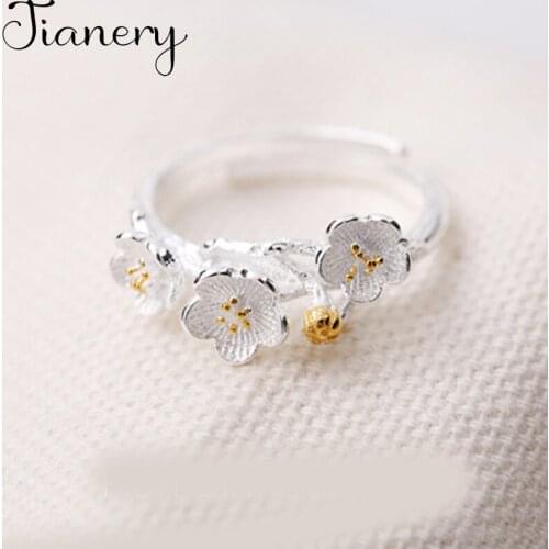 JIANERY Vintage Silver Color Flower Rings For Women Men Big Adjustable Rings Wholesale 2019