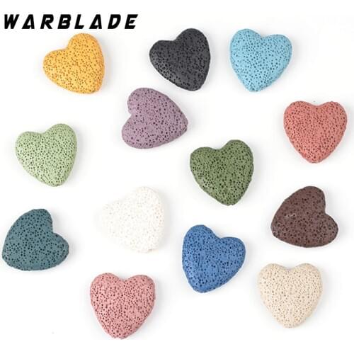 Natural Lava Rock Beads multi color Heart-shaped Volcanic Rock Stone Loose Beads DIY Necklace Bracelets Earring Jewelry Making
