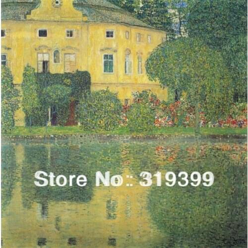 Gustav Klimt Oil Painting on Linen Canvas,Schloss Kammer on Lake Attersee IV,Free fast shipping,Handmade,Museum quality