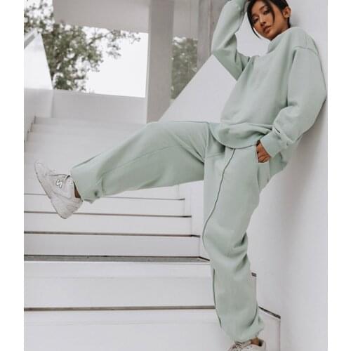 Two Piece Set Casual Tracksuit Women Autumn 2021 WomenS Sets Oversized Pullover Long Sleeve Sport Pants Lady Suit