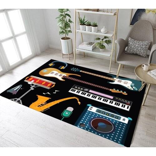 Modern Area Rug Electronic Music Instrument Printed Floor Carpet For Living Room Bedroom Home Decorative Play Mat