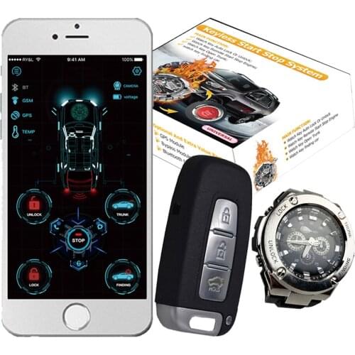 KOL Cardot Best 4G Gps Gsm Watch Control key Smart Keyless Entry Pke Remote Starter Engine Start Stop Car Alarms