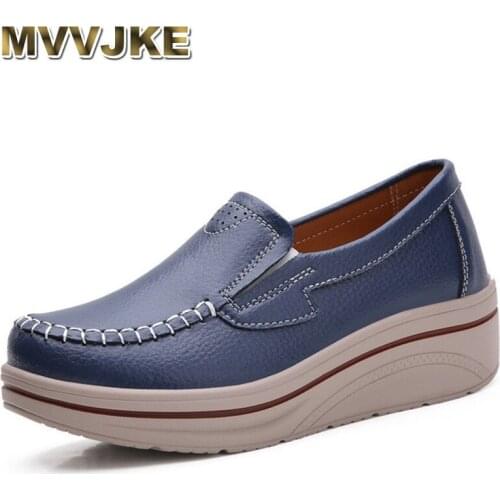 MVVJKE women Casual Leather Shoes Comfortable Outdoor Light Shoes Big Size Slip on ladies Sports Shoes Sneskers Shoes For Women