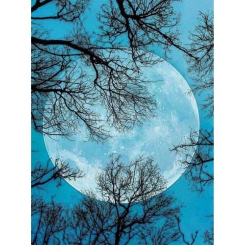 5D DIY Diamond Painting Cross Stitch Kit Embroidery Moon Tree Shadow Picture Square Round Diamond Mosaic Handmade Gift FH916