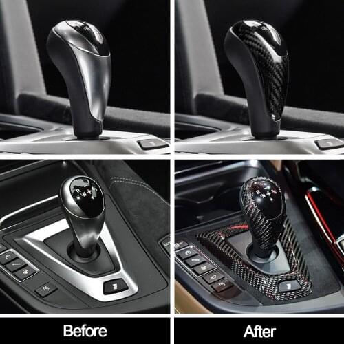 Carbon Fiber Gear Shift Knob Cover Gearshift Shifter Sticker for BMW M2 F87 M3 F80 M4 F82 F83 M5 F10 X5M F85 X6M F86