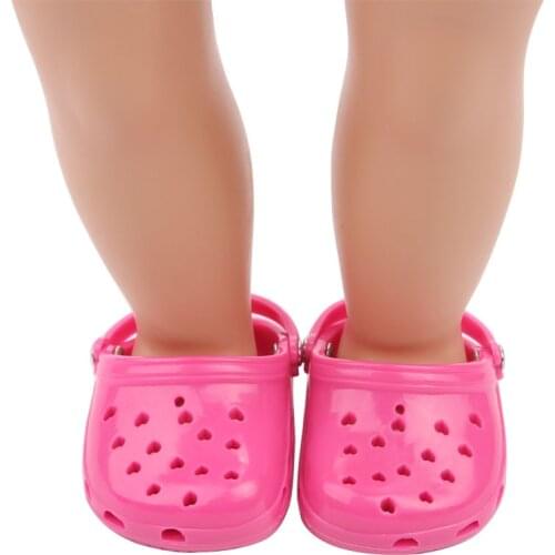 43cm Doll Clothes Shoes Four Colors Hole Shoes Fit 18 Inch American Baby New Born Doll Our Generation Toy Gift for Girl