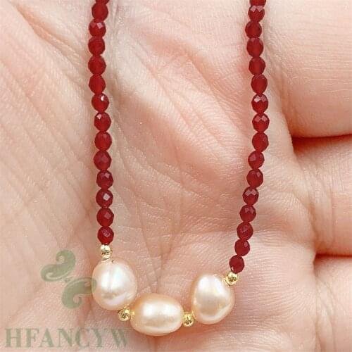 Red Spinel Pink Baroque Pearl Pendant Necklace 18 Inches Diy Flawless Cultured Real Women Classic Gift Aurora Chain