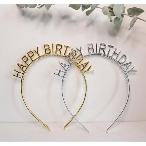 Happy Birthday Letter Headband Headdress Birthday Party Festival Decoration Supplies Plastic Hairband