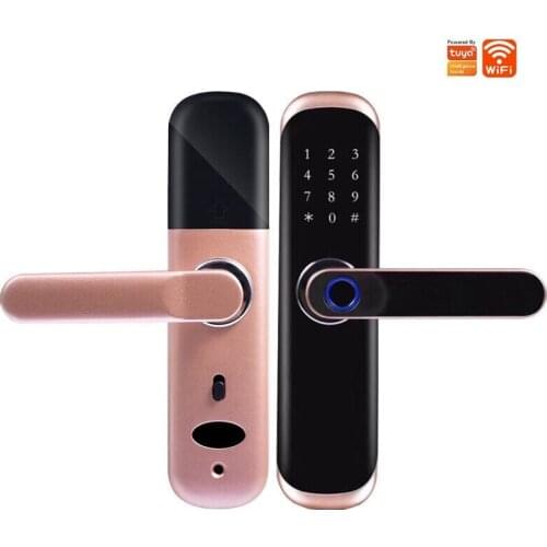 Wifi Smart Door Lock Fingerprint Password Tuya APP Remote Smart Locks With Touchscreen RFID Cards Unlock Included Lock Cylinder