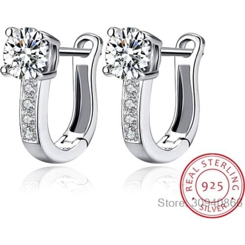 LEKANI 925 Sterling Silver Earrings Anniversary Channel Eternity Earrings New Fine Jewelry Gift For Girlfriend 2018 Hot